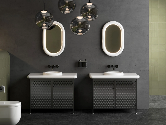 LIQUID - Floor-standing single vanity unit with integrated washbasin _ VitrA Bathrooms